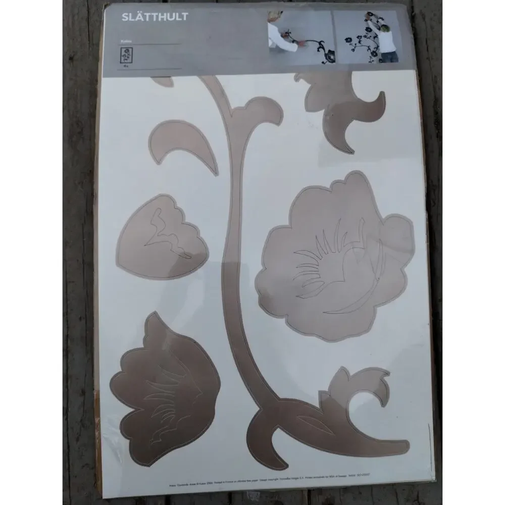 IKEA Slatthult Kalou Wall Stickers 001.200.07 Gold Tone Flowers 2006 New In Pack